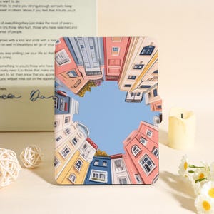 Colorful Buildings Art Kindle Case For Kindle Paperwhite 12th 7&quot;,Paperwhite 1/2/3/4,Kindle 11th 12th Gen,Kindle Colorsoft Case,Bookish Gifts