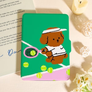 Tennis Puppy Pattern Kindle Case For Kindle Paperwhite 12th 7&quot;,Paperwhite 1/2/3/4,Kindle 11th Gen,Kindle Colorsoft Case,For Bookish Gifts