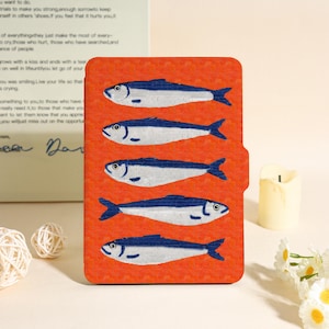 Orange Fish Art Kindle Case For Kindle Paperwhite 12th 7&quot;, Paperwhite 1/2/3/4, Kindle 11th 12th Gen, Kindle Colorsoft Case, Bookish Gifts