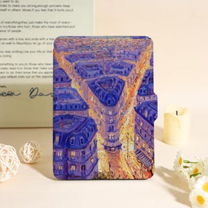 Artistic Cityscape Kindle Case For Kindle Paperwhite 12th 7&quot;, Paperwhite 1/2/3/4, Kindle 11th 12th Gen, Kindle Colorsoft Case, Bookish Gifts