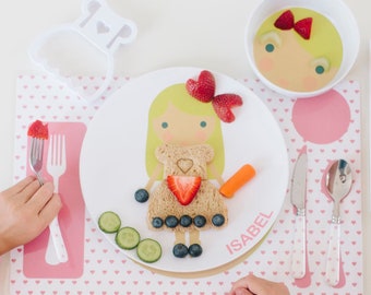 Girl Personalized Little Me - Dress Up Placemat - Personalized Dinnerware for Kids