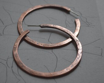 Hoops earrings - Copper hoops - medium size