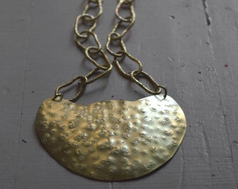 Brass tribe necklace - handmade chain - adjustable