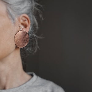 Eclipse earrings Copper earrings large size image 3