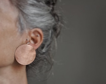 Eclipse earrings - Copper earrings - large size