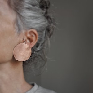Eclipse earrings Copper earrings large size image 1