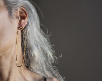 Irregular Earrings * Brass earrings * Wire Hoops Earrings