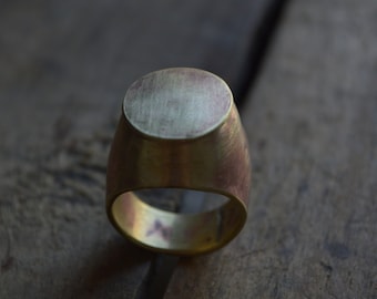 Signet ring - unisex ring - brass ring
