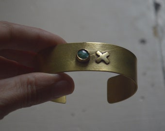 Brass and Chrysocolla bracelet * Ready to ship