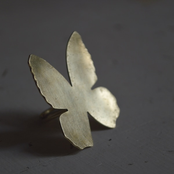 RESERVED FOR AUGUSTINA * * * Butterfly ring - butterfly brass ring - adjustable ring - brass - aged metal - brass ring - distressed metal