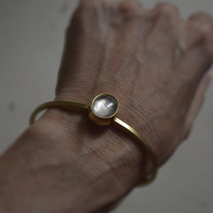 Crystal Quartz Bracelet Brass bracelet Ready to ship image 3