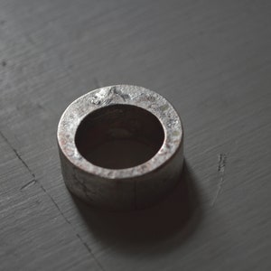 Hollow Ring big ring unisex ring copper and silver round ring organic texture ring image 4