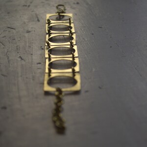 Geometric bracelet rustic bracelet brass rectangles adjustable brass bracelet image 7