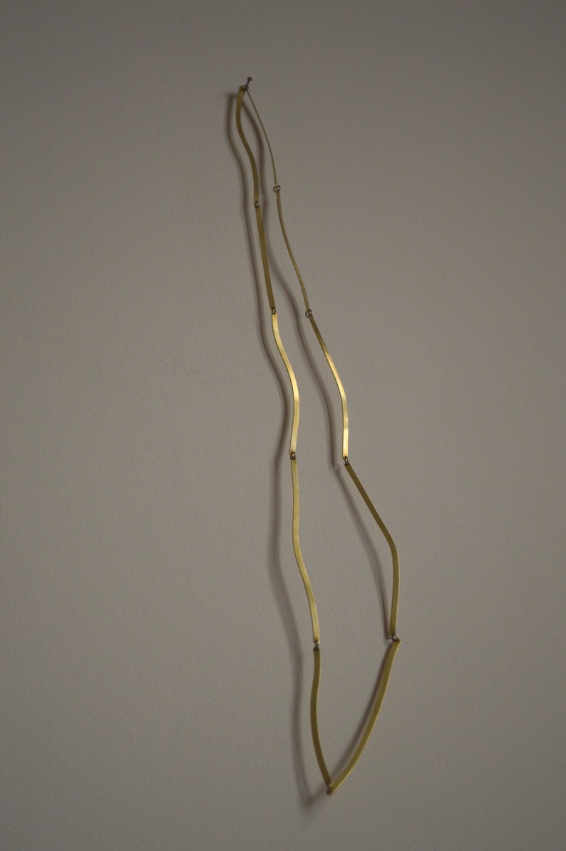 Brass strips necklace minimalist necklace image 3