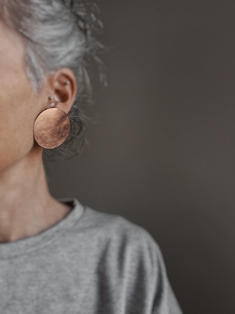 Eclipse earrings Copper earrings large size image 5
