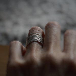 Set of 10 thin rings rings set Silver Stacking Rings image 3