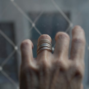 Set of 10 thin rings rings set Silver Stacking Rings image 8