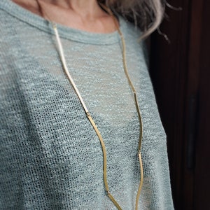 Brass strips necklace minimalist necklace image 7