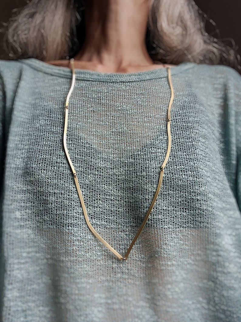 Brass strips necklace minimalist necklace image 5