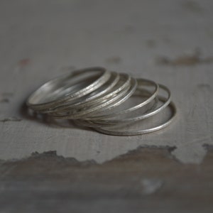 Set of 10 thin rings rings set Silver Stacking Rings image 7