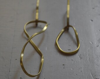 Asymmetrical Earrings * brass earrings