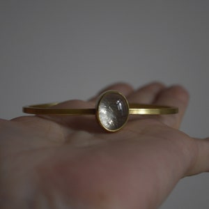 Crystal Quartz Bracelet Brass bracelet Ready to ship image 6