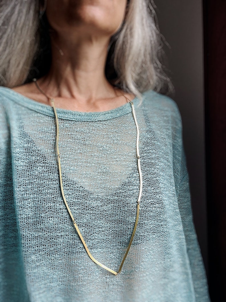 Brass strips necklace minimalist necklace image 8
