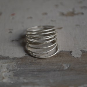 Set of 10 thin rings rings set Silver Stacking Rings image 9