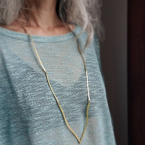 Brass strips necklace minimalist necklace image 4