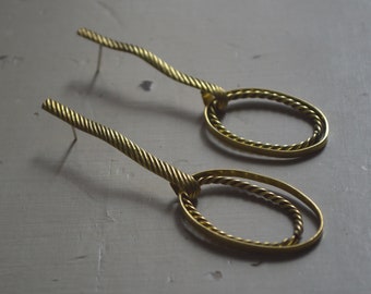 Combined brass earrings