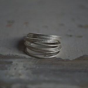 Set of 10 thin rings rings set Silver Stacking Rings image 2