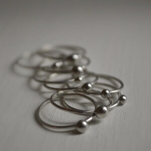 Bubbles rings set rings set stacked rings Silver Stacking Rings One of a kind image 3