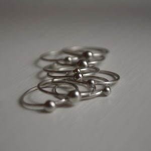 Bubbles rings set rings set stacked rings Silver Stacking Rings One of a kind image 2