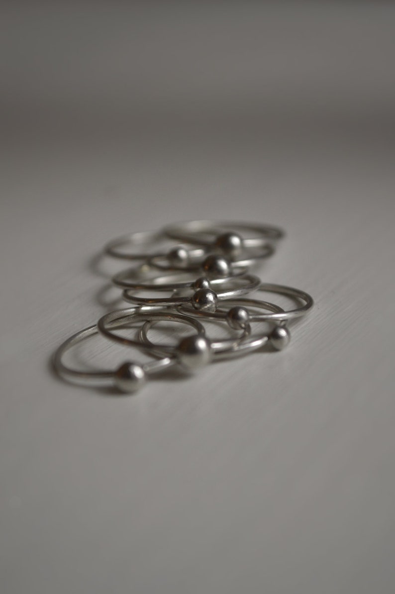 Bubbles rings set rings set stacked rings Silver Stacking Rings One of a kind image 2