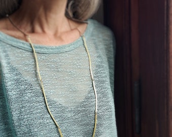 Brass strips necklace - minimalist necklace