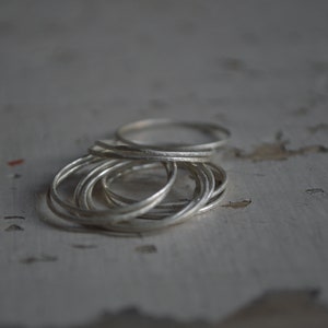 Set of 10 thin rings rings set Silver Stacking Rings image 4