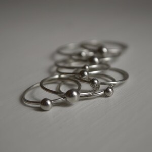 Bubbles rings set rings set stacked rings Silver Stacking Rings One of a kind image 6