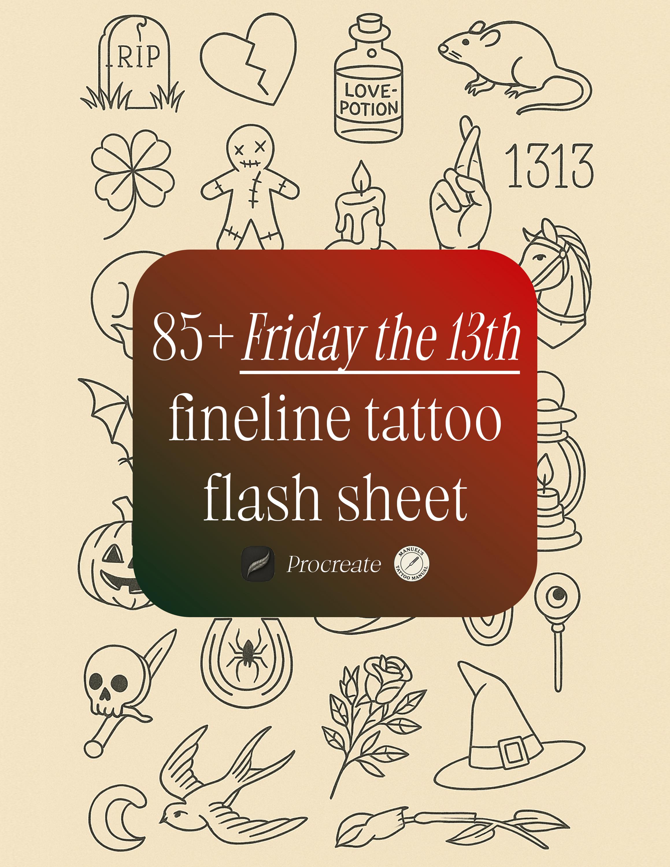 Friday the 13th Flash Sheets for Tattoo Lovers