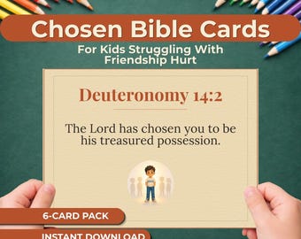 Feeling Left Out Scripture Cards for Kids, Christian Friendship Encouragement Bible Cards