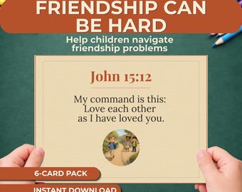 Scripture Cards for Friendship Struggles - Bible Verses for Kindness & Boundaries