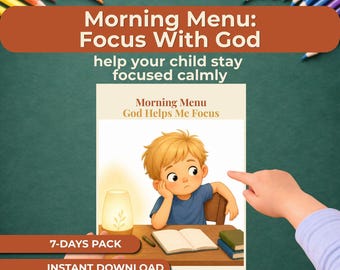 ADHD Focus Routine for Kids, Christian Printable for Attention Help, Kids Calm Focus Chart