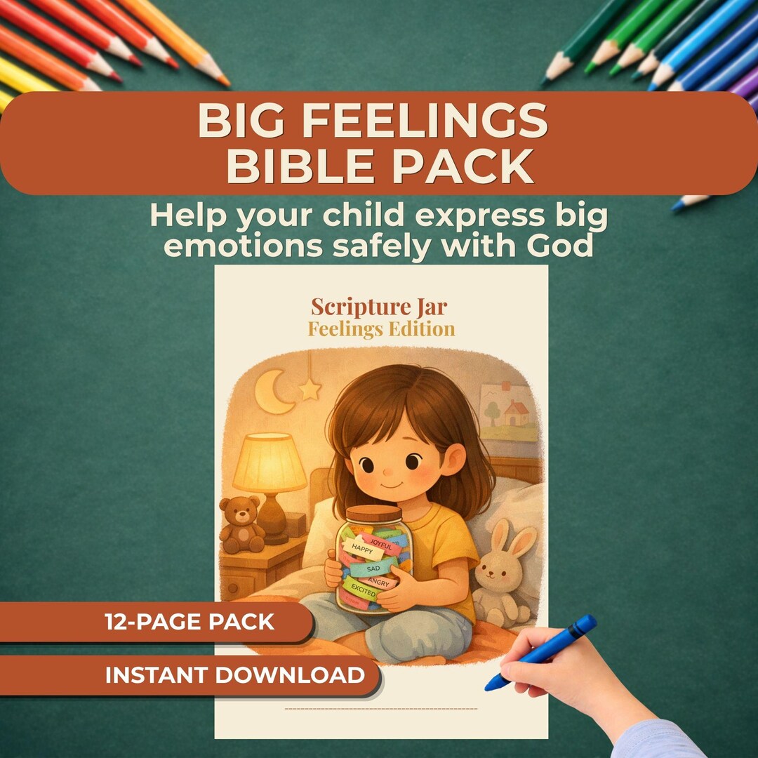 Big Feelings Bible Activity Pack for Kids, Christian Emotions Worksheet ...