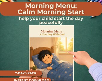 Morning Routine for Kids, Calm Start Printable, Christian Daily Routine for Kids