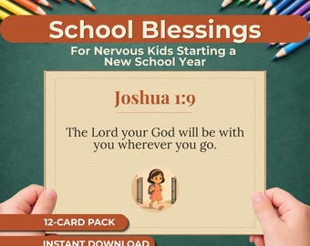 Back to School Lunchbox Blessings, Christian School Scripture Cards for Kids