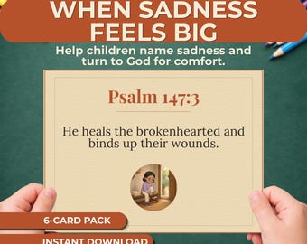 Scripture Cards for Sad Kids - Printable Bible Verses for Comfort & Hope