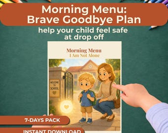 Separation Anxiety Plan for Kids, Christian Printable for School Drop Off, Kids Anxiety Help