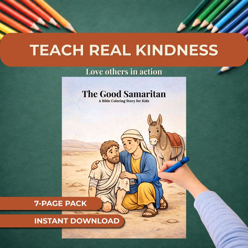 Good Samaritan Coloring Pages for Kids | Bible Story Activity Pack ...