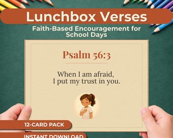 Lunchbox Scripture Notes for Kids, Christian Lunchbox Cards, School Encouragement Printable