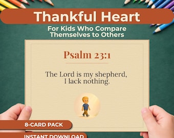 Jealous of a Friend’s Stuff Scripture Cards for Kids, Christian Contentment Printable