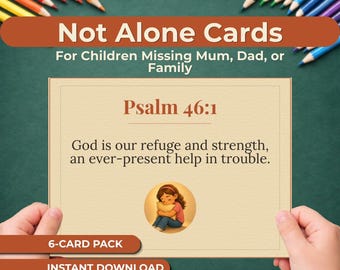 Missing Mum or Dad Scripture Cards for Kids, Christian Comfort Cards, Separation Anxiety Bible Printable